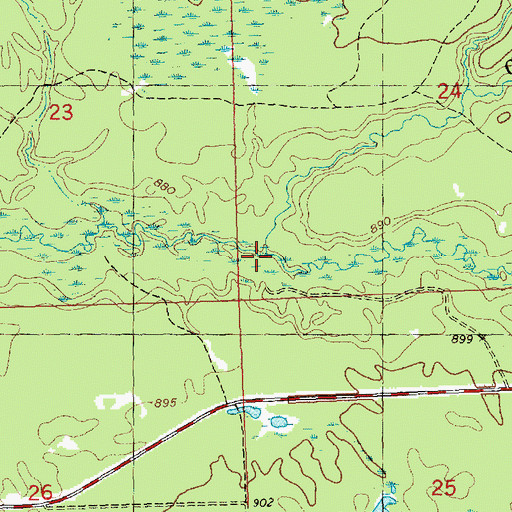 Topographic Map of Glenn Creek, WI
