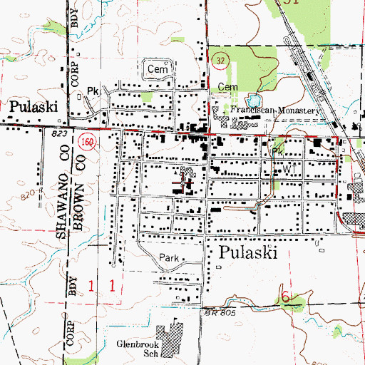 Topographic Map of Glenbrook Elementary School, WI