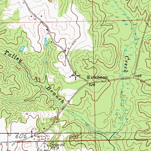 Topographic Map of Kincheon, AL