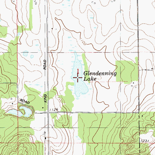 Topographic Map of Glendenning Lake, WI