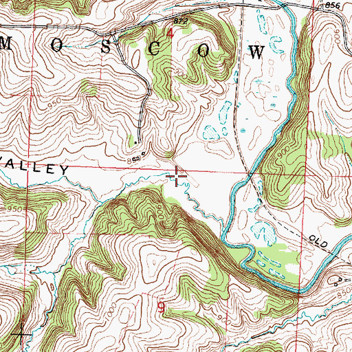 Topographic Map of Glenn Valley, WI