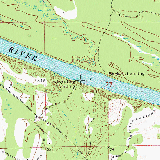 Topographic Map of Kings Log Landing, AL
