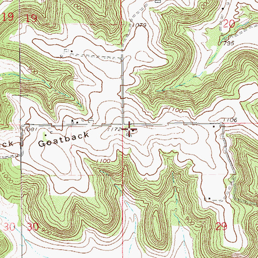 Topographic Map of Goatback, WI