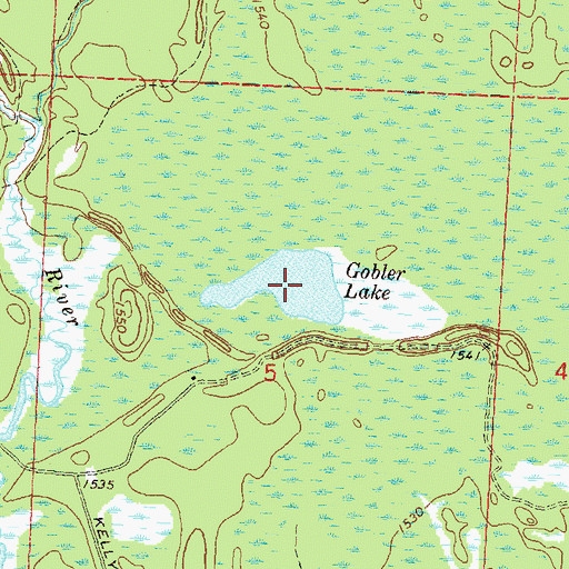 Topographic Map of Gobler Lake, WI