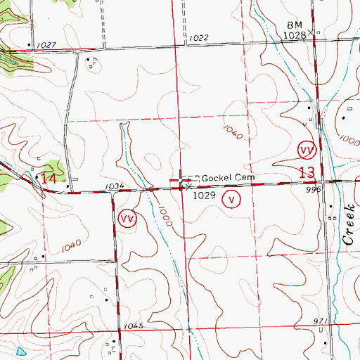 Topographic Map of Gockel Cemetery, WI