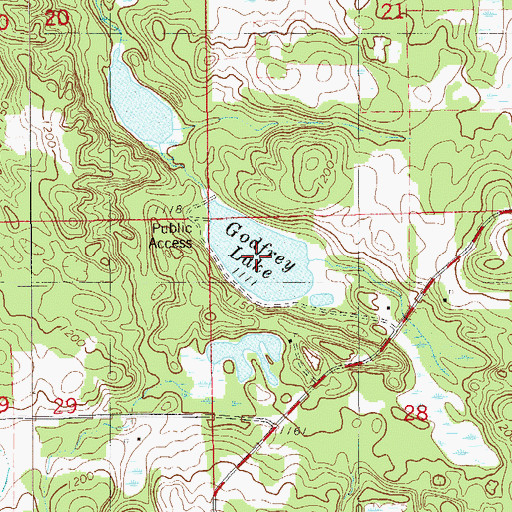 Topographic Map of Godfrey Lake, WI