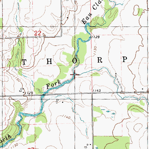 Topographic Map of Goggle-Eye Creek, WI
