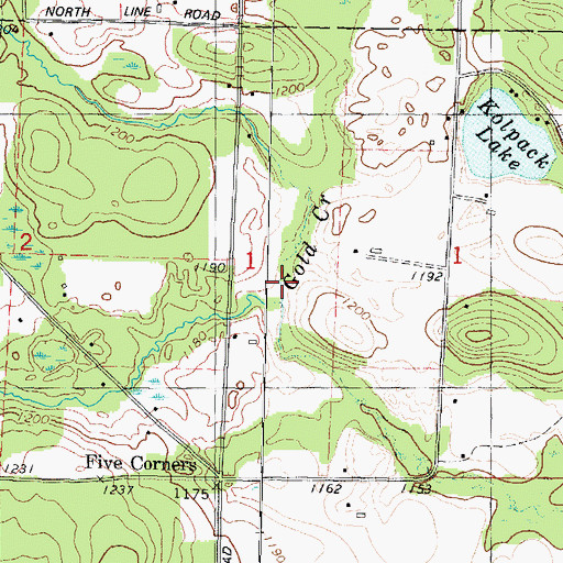 Topographic Map of Gold Creek, WI