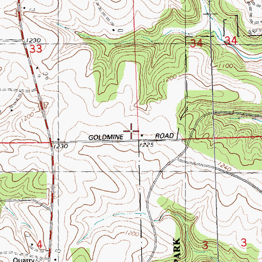 Topographic Map of Gold Mine School, WI