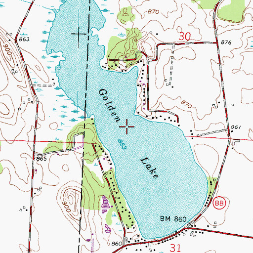 Topographic Map of Golden Lake, WI