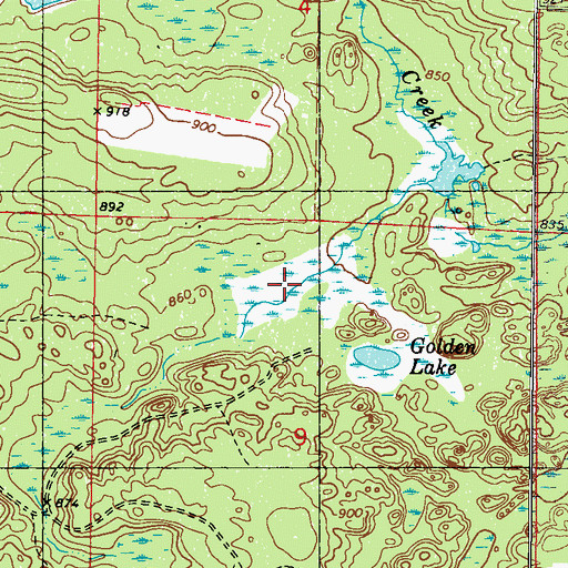 Topographic Map of Golden Lake, WI