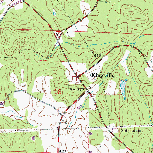 Topographic Map of Kingville, AL