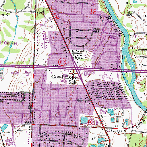 Topographic Map of Good Hope Elementary School, WI