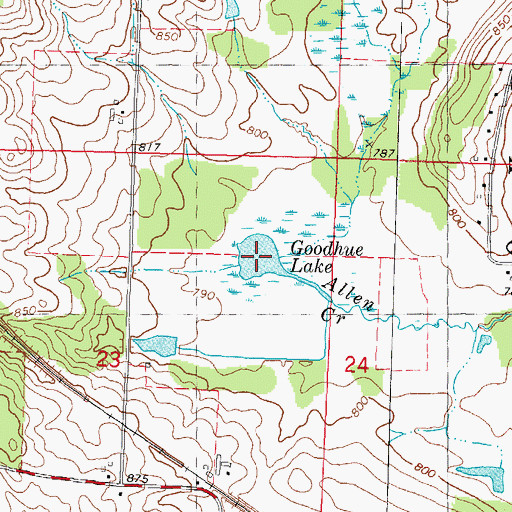 Topographic Map of Goodhue Lake, WI