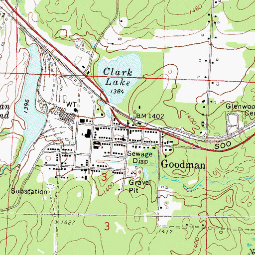 Topographic Map of Goodman, WI