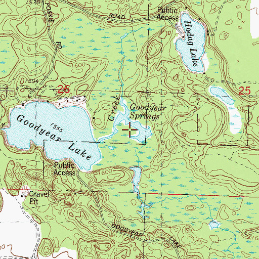 Topographic Map of Goodyear Springs, WI