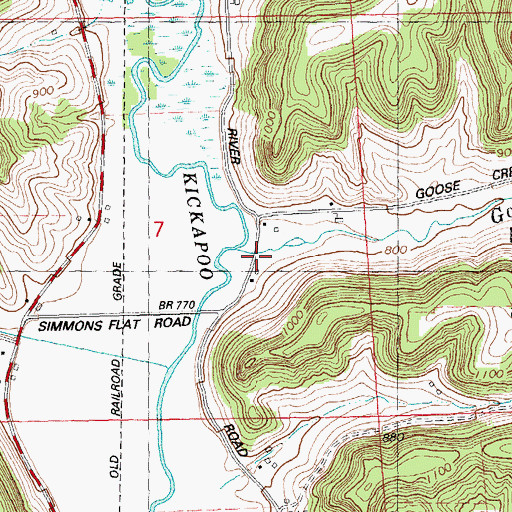 Topographic Map of Goose Creek, WI