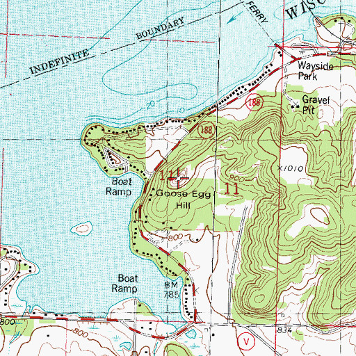 Topographic Map of Goose Egg Hill, WI