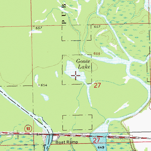 Topographic Map of Goose Lake, WI