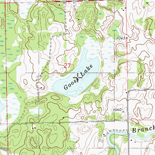 Topographic Map of Goose Lake, WI
