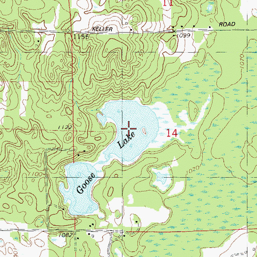 Topographic Map of Goose Lake, WI