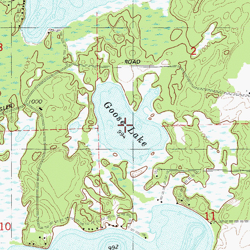 Topographic Map of Goose Lake, WI