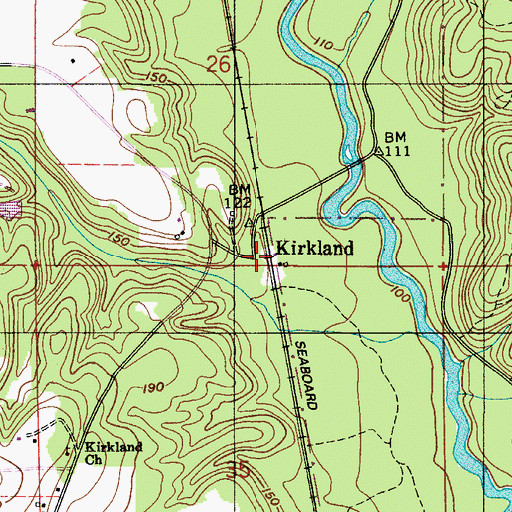 Topographic Map of Kirkland, AL