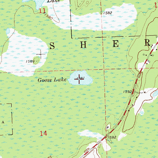 Topographic Map of Goose Lake, WI