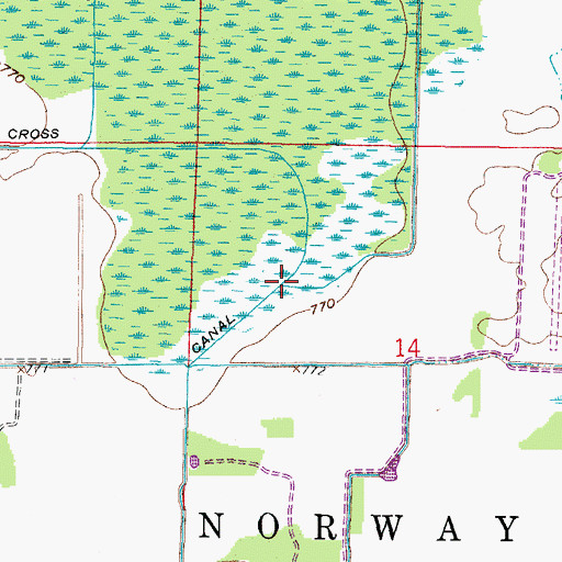 Topographic Map of Goose Lake Branch Canal, WI