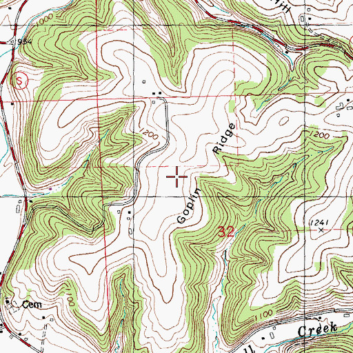 Topographic Map of Goplin Ridge, WI