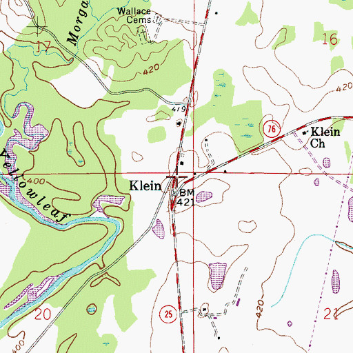Topographic Map of Klein, AL