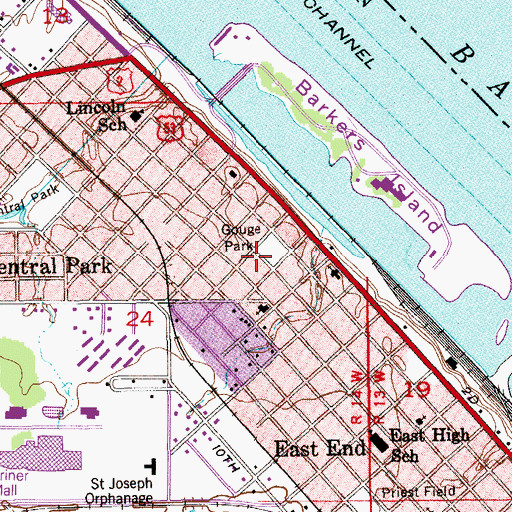 Topographic Map of Gouge Park, WI