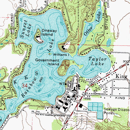 Topographic Map of Government Island, WI