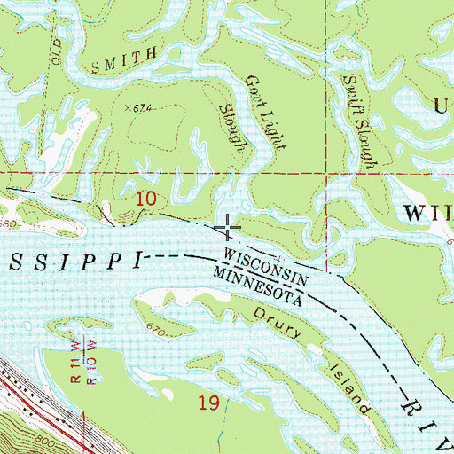 Topographic Map of Government Light Slough, WI