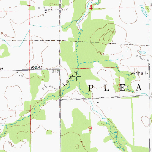 Topographic Map of Graham Creek, WI