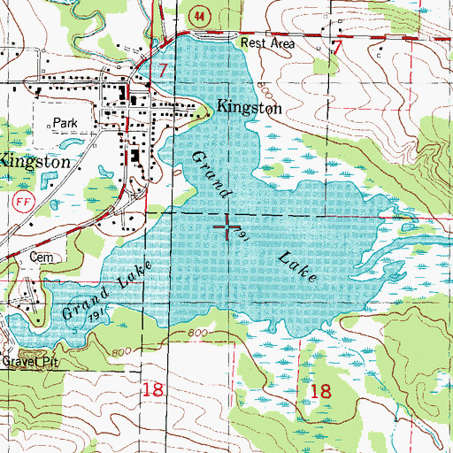 Topographic Map of Grand Lake, WI