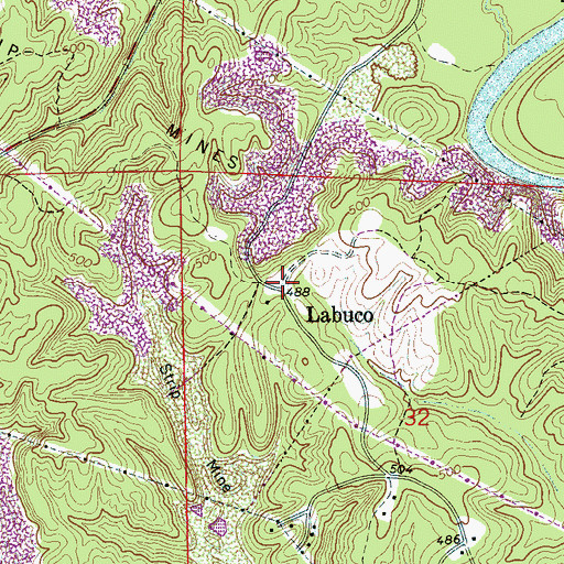 Topographic Map of Labuco, AL