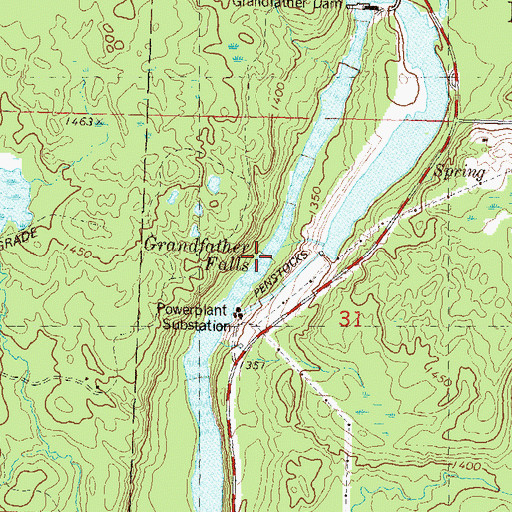 Topographic Map of Grandfather Falls, WI
