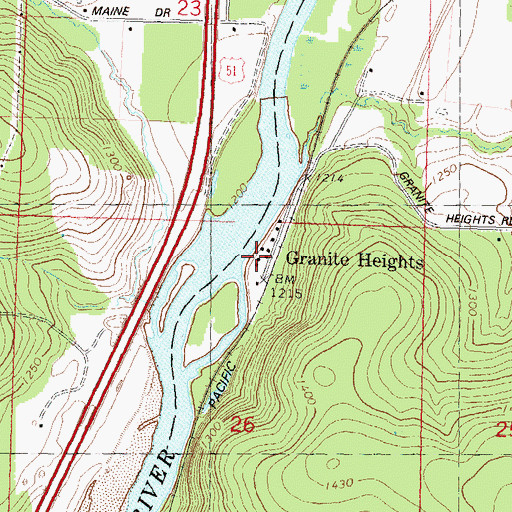 Topographic Map of Granite Heights, WI