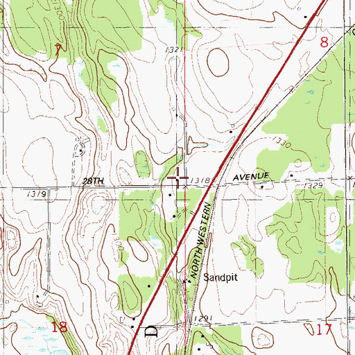 Topographic Map of Granite Lake School, WI