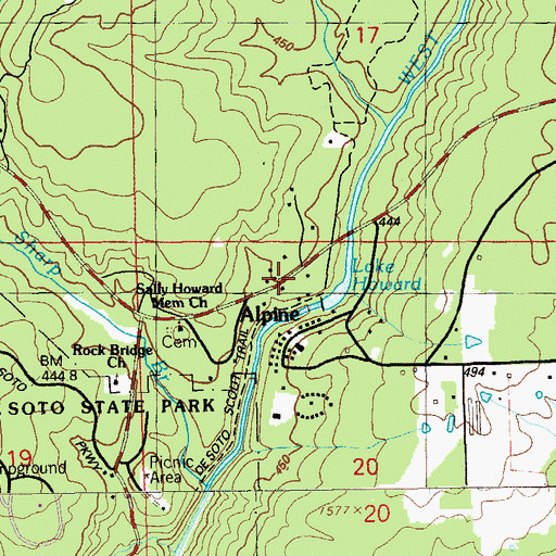 Topographic Map of Lake Howard, AL