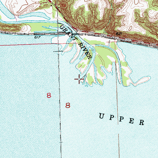 Topographic Map of Grant River, WI