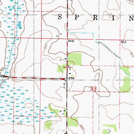 Topographic Map of Grant School (historical), WI