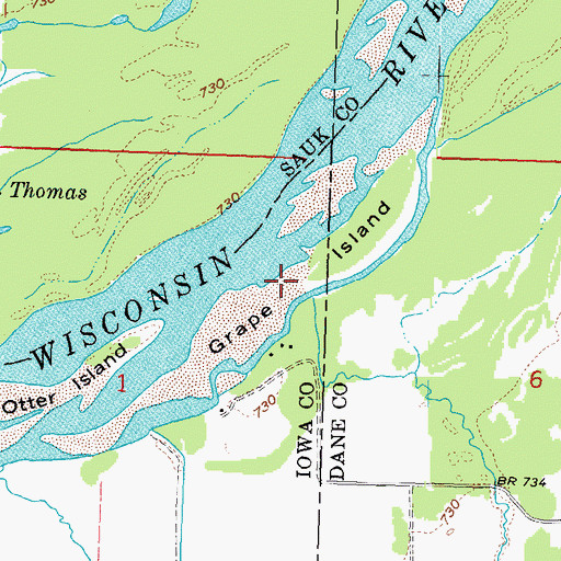 Topographic Map of Grape Island, WI