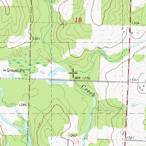 Topographic Map of Grass Creek, WI