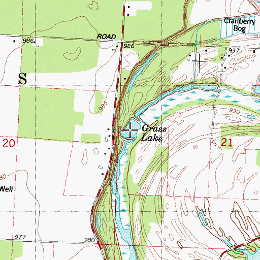 Topographic Map of Grass Lake, WI