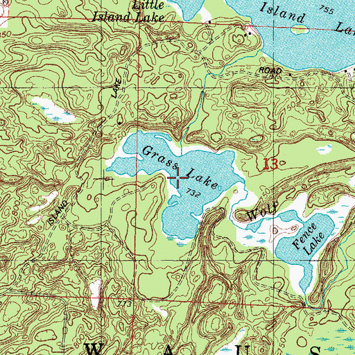 Topographic Map of Grass Lake, WI
