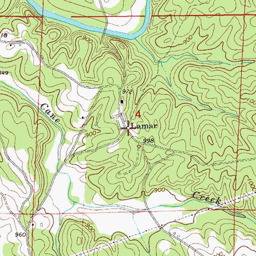 Topographic Map of Lamar, AL