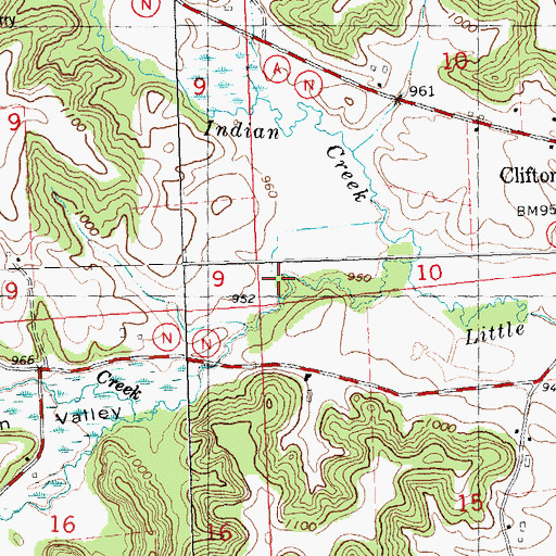 Topographic Map of Grassman Valley, WI