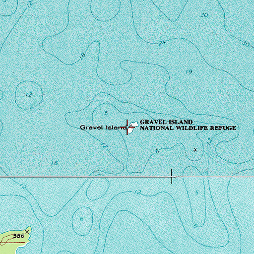 Topographic Map of Gravel Island, WI